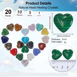 Perles en forme de cœur en améthyste et agate | Cristaux de guérison Reiki