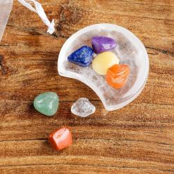 Bols de lune en quartz clair : Équilibrage des chakras et guérison énergétique