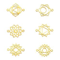 Breloques Chakra Yoga : 5 pendentifs en acier inoxydable pour bijoux