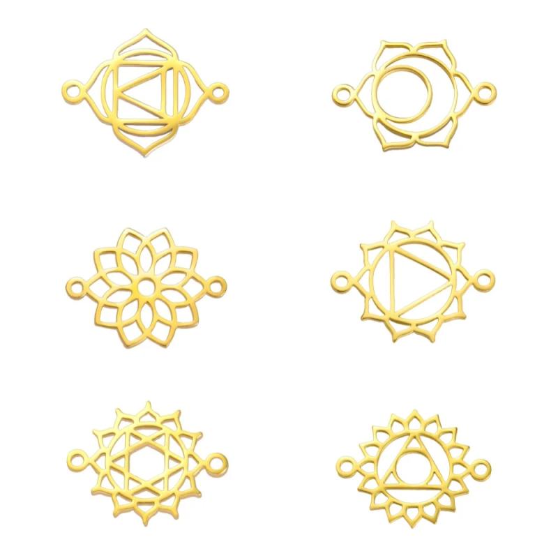 Çakra Yoga Takıları: 5 Parça Paslanmaz Çelik Kolye Ucu (Takı İçin)
