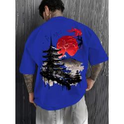 T-shirt homme Mont Fuji et fleurs de cerisier | Décontracté et confortable