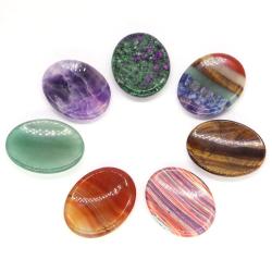 Pietre Ovali della Preoccupazione - Cristalli Curativi dei 7 Chakra per Meditazione e Reiki