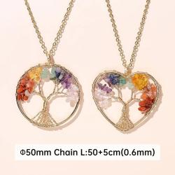 Collier pendentif en cristal des sept chakras - Guérison et énergie