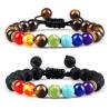 Bracelet 7 Chakras en Œil de Tigre et Pierre de Lave | Guérison et Équilibre