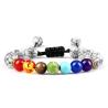 Bracelet 7 Chakras en Œil de Tigre et Pierre de Lave | Guérison et Équilibre