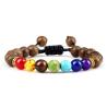 Bracelet 7 Chakras en Œil de Tigre et Pierre de Lave | Guérison et Équilibre