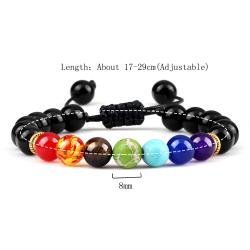 Bracelet 7 Chakras en Œil de Tigre et Pierre de Lave | Guérison et Équilibre