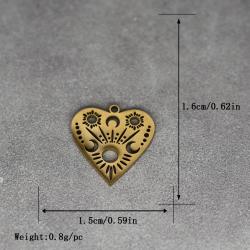 Pendentifs Cœur Soleil et Lune - 3 Breloques en Acier Inoxydable pour Bijoux...