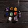 Ensemble collier pendentif en pierre de guérison des 7 chakras et améthyste