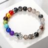 Bracelet 7 chakras pour homme avec œil de tigre, lave et agate