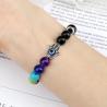 Bracelet 7 chakras pour homme avec œil de tigre, lave et agate