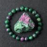 Bracelet en pierres naturelles : épidote, zoïsite, œil de tigre et lave