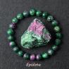 Bracelet en pierres naturelles : épidote, zoïsite, œil de tigre et lave
