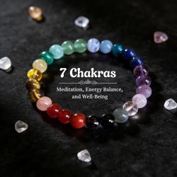Bracelet Œil de Tigre et Améthyste - Bijou de Guérison des 7 Chakras