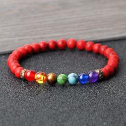 Bracelets de couple en pierre naturelle aux 7 chakras pour le bien-être et l'équilibre