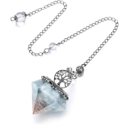 Pendule en cristal d'aigue-marine : Reiki, radiesthésie et divination