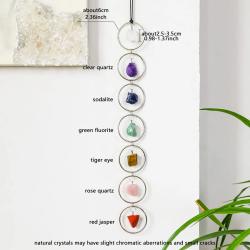 Décoration murale en pierres brutes des chakras : Ornement suspendu Arbre de Vie