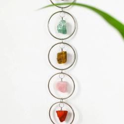 Décoration murale en pierres brutes des chakras : Ornement suspendu Arbre de Vie