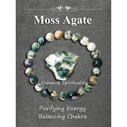 Bracelet en agate mousse : Énergie équilibrée et ondes positives