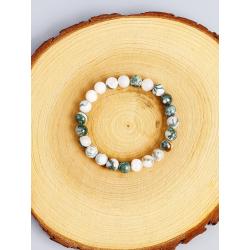 Bracelet en agate mousse : Énergie équilibrée et ondes positives