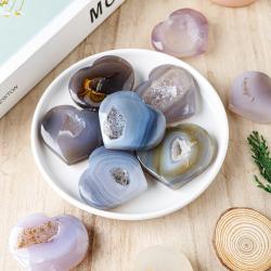 Cœur de géode d'agate druzy : Guérison naturelle et soulagement du stress