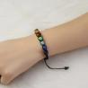 Bracciale con 7 pietre chakra | Corda nera intrecciata | Guarigione energetica
