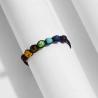 Bracciale con 7 pietre chakra | Corda nera intrecciata | Guarigione energetica