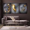 Sarılan Çift 3D Kalp Sanat Baskısı - Gümüş/Altın Efektli