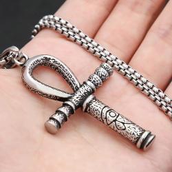 Vintage Anubis Eye of Horus Pendant Necklace - Punk Jewelry for Men