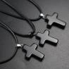 Collier pendentif croix en pierre naturelle - Ajustable et personnalisable