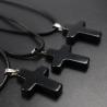 Collier pendentif croix en pierre naturelle - Ajustable et personnalisable