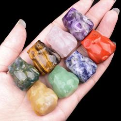 Eulenstatuen aus Amethyst und Quarz: Chakra-Heilung, Reiki-Dekoration