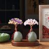 Arbre en cristal de quartz rose et d'améthyste - Décoration de guérison Reiki