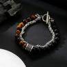 Bracelet chapelet œil de tigre | Acier inoxydable, protection et style