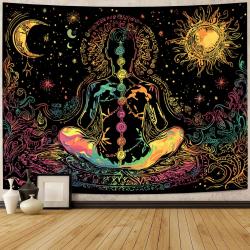 Tapisserie de méditation sur l'univers - Décoration murale cosmique pour la maison et le bureau