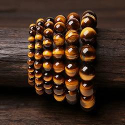 Bracelet artisanal en pierre œil de tigre pour homme - Guérison et style