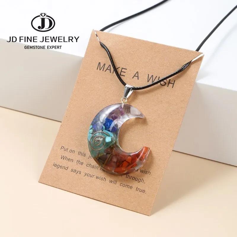 Ciondolo Orgone dei Sette Chakra | Collana di guarigione Reiki per uomini e donne