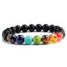 Bracelet Chakra en Pierre de Lave : Guérison et Équilibre pour Femmes et Hommes