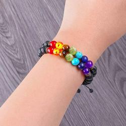 Bracelet Chakra en Pierre de Lave : Guérison et Équilibre pour Femmes et Hommes