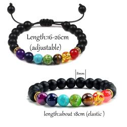 Bracelet Chakra en Pierre de Lave : Guérison et Équilibre pour Femmes et Hommes