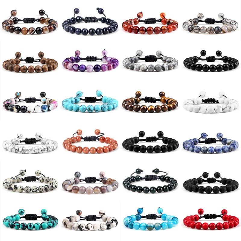 Bracelets énergétiques en pierre naturelle pour hommes et femmes - Agate et onyx