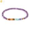 7 Chakra Stone Bracelet | Healing Amethyst & Quartz for Women