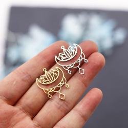 Lotus- und Buddha-Anhänger zum Selbermachen: 3er-Pack Edelstahl-Anhänger