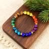 Bracciale con occhio di tigre dei sette chakra | Gioielli da meditazione boho