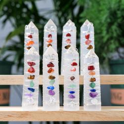 Pointe de cristal de sélénite : Guérison des 7 chakras et décoration intérieure