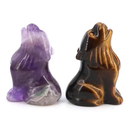 Amethyst-Wolfsfigur: Heilkristalle & spirituelle Dekoration