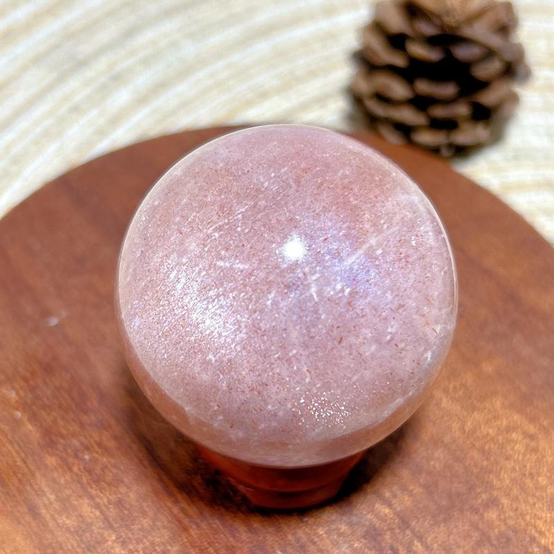 Sphères de pierre de soleil et de pierre de lune en cristal naturel : Décoration de guérison Reiki