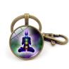 Kristall-Schlüsselanhänger mit sieben Chakras – Yoga & Heilung