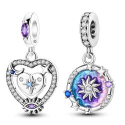 Sterlin Gümüş Astrolabe Charm Boncuk | Kadınlar İçin Kendin Yap Takı Hediyesi