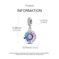 Sterlin Gümüş Astrolabe Charm Boncuk | Kadınlar İçin Kendin Yap Takı Hediyesi